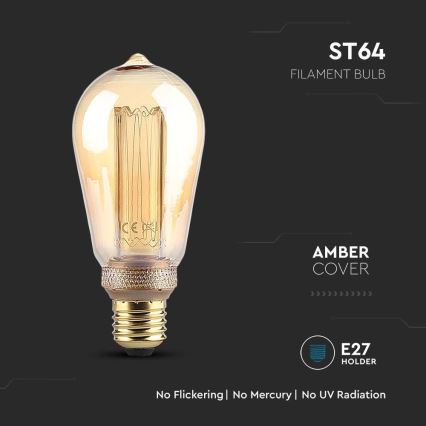 LED Glühbirne FILAMENT ST64 E27/4W/230V 1800K Art Edition