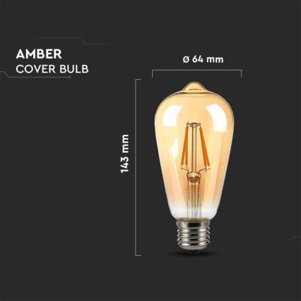 LED-Glühbirne FILAMENT ST64 E27/4W/230V 2200K