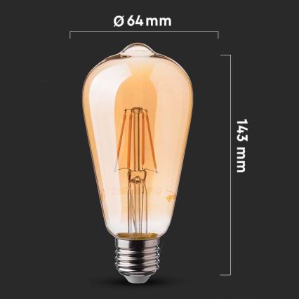 LED Glühbirne FILAMENT ST64 E27/6W/230V 2200K