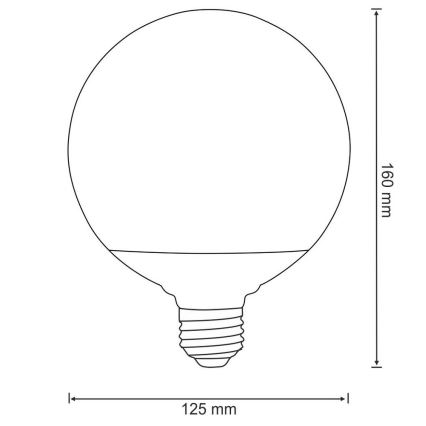 LED Glühbirne G125 E27/16W/230V 3000K