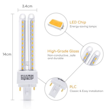 LED-Glühbirne G24D-3/11W/230V 3000K - Aigostar