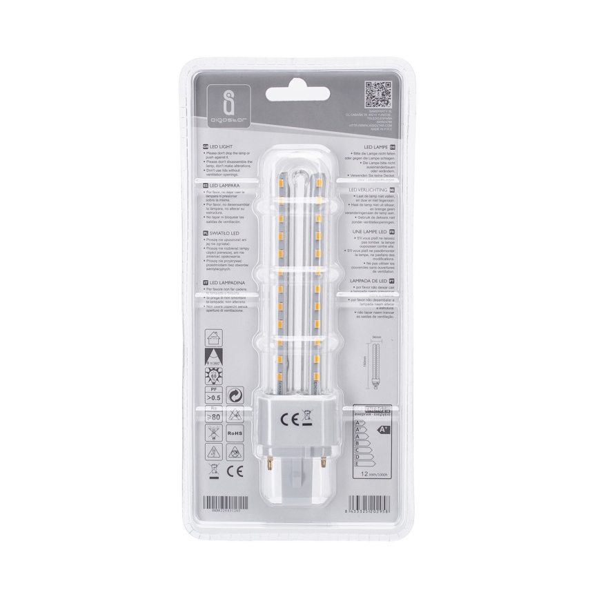 LED Glühbirne G24D-3/12W/230V 3000K - Aigostar