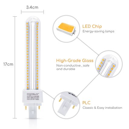 LED-Glühbirne G24D-3/15W/230V 3000K - Aigostar