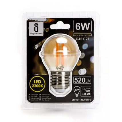 LED Glühbirne G45 E27/6W/230V 2200K - Aigostar