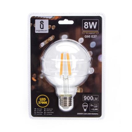 LED Glühbirne G95 E27/8W/230V 2700K - Aigostar