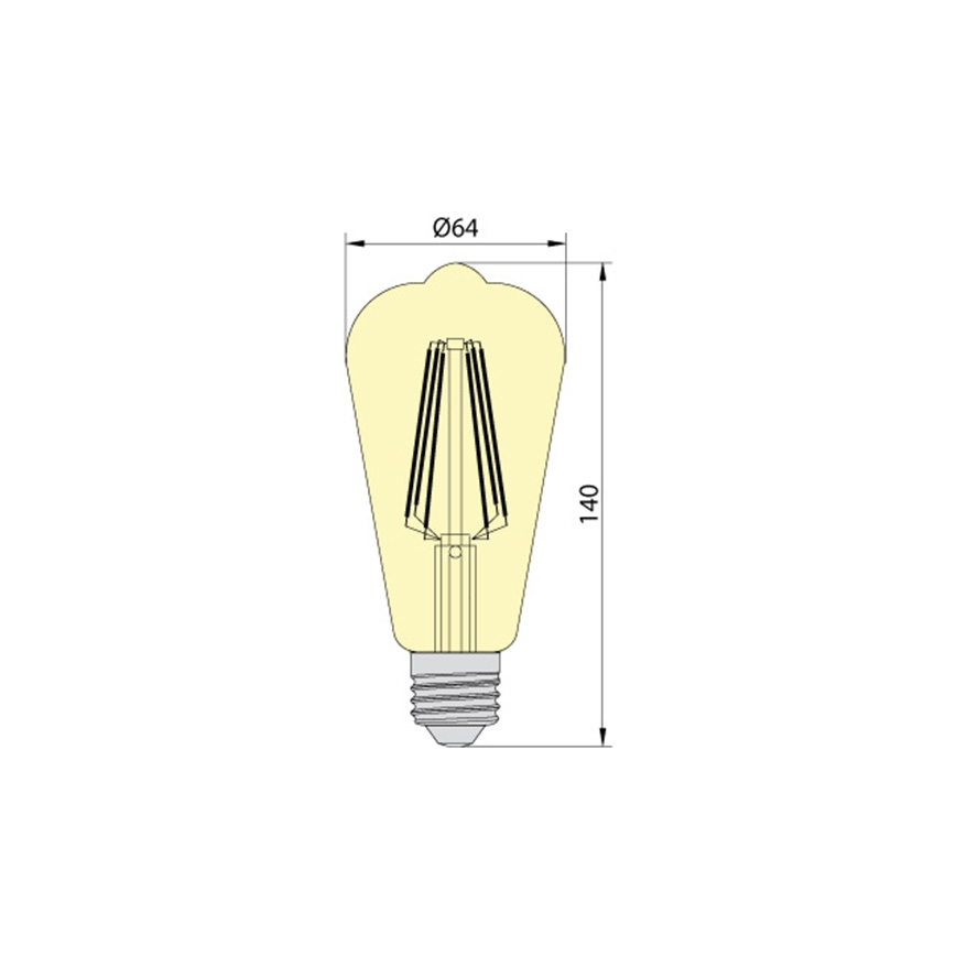 LED Glühbirne LEDSTAR AMBER ST64 E27/10W/230V 2200K