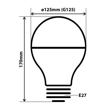 LED-Glühbirne mit spiegelnder, sphärischer Abdeckung DECOR MIRROR G125 E27/12W/230V 4200K golden