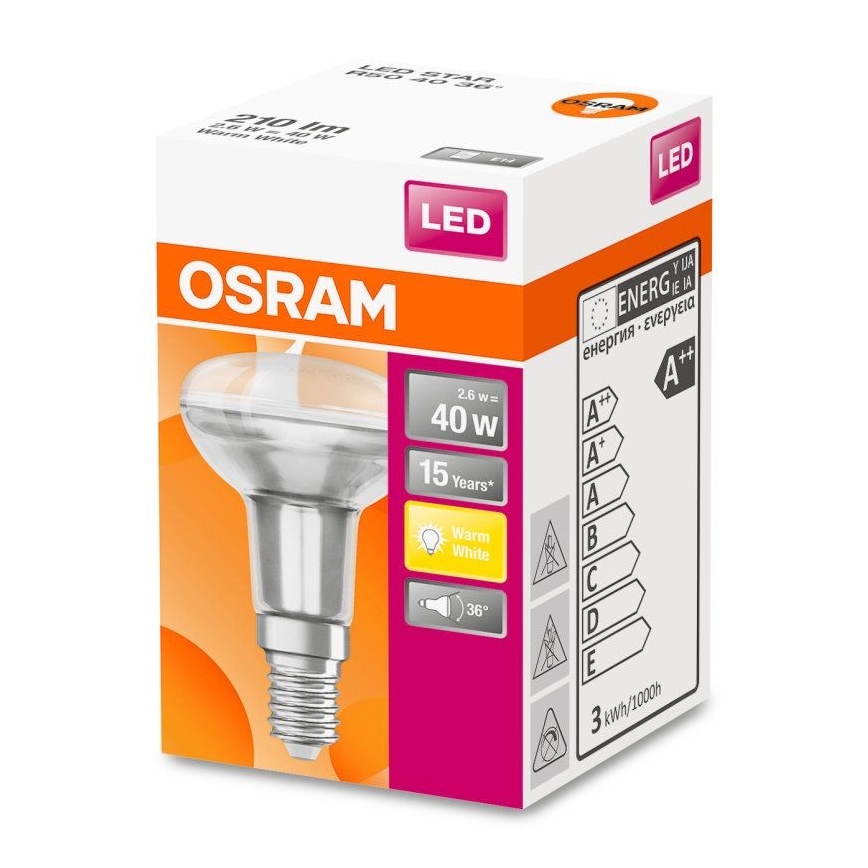 LED Glühbirne R50 E14/2,6W/230V 2700K - Osram