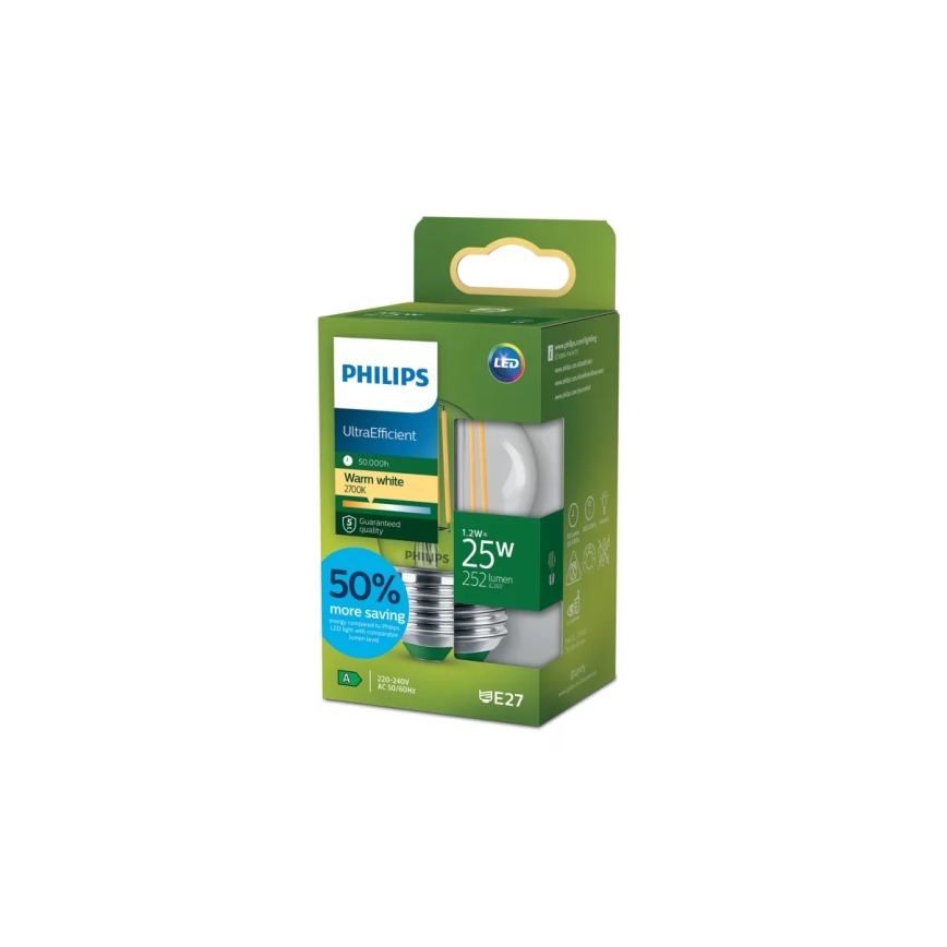 LED-Glühbirne ULTRAEFFICIENT VINTAGE Philips P45 E27/1,2W/230V 2700K