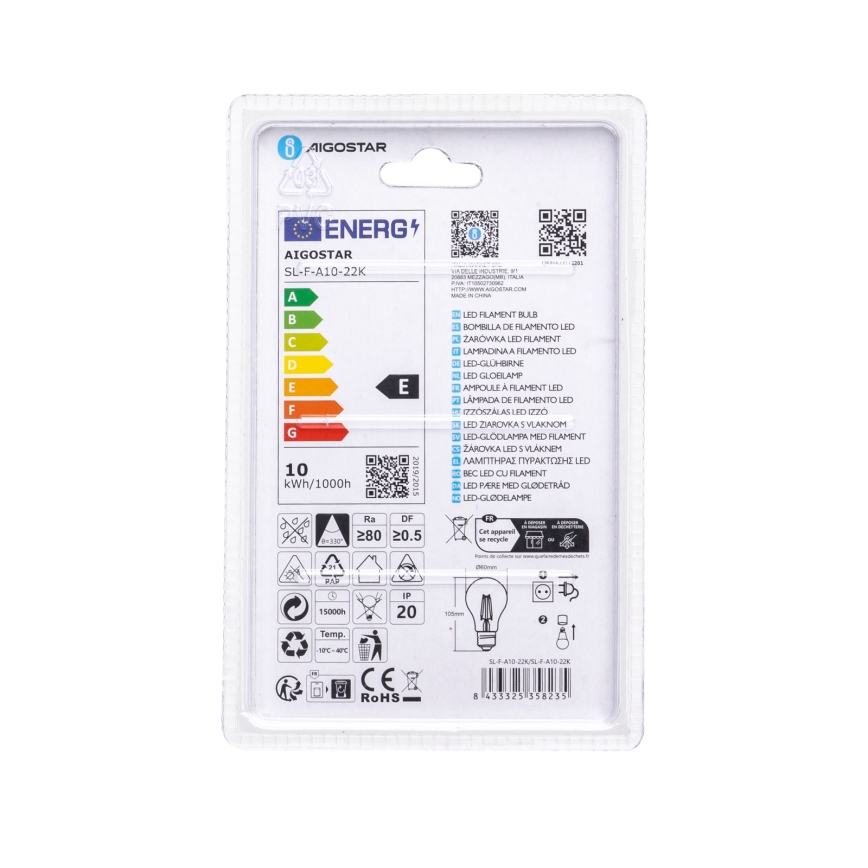 LED Glühbirne VINTAGE A60 E27/10W/230V 2200K - Aigostar