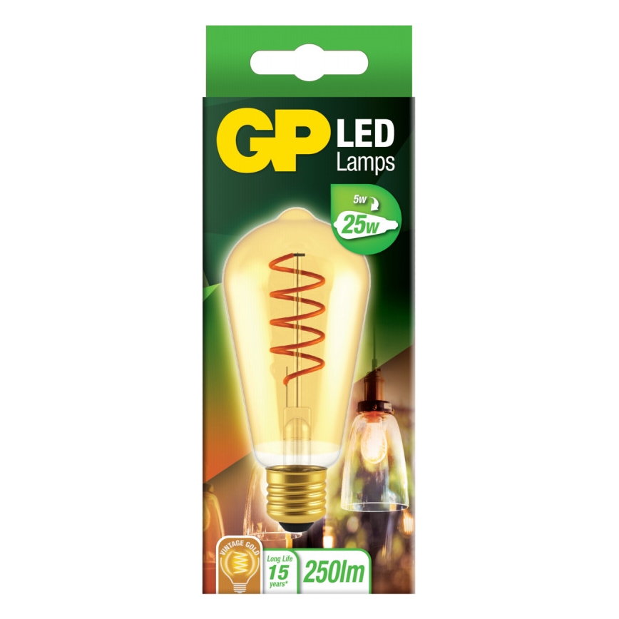 LED Glühbirne VINTAGE ST64 E27/5W/230V 2000K - GP