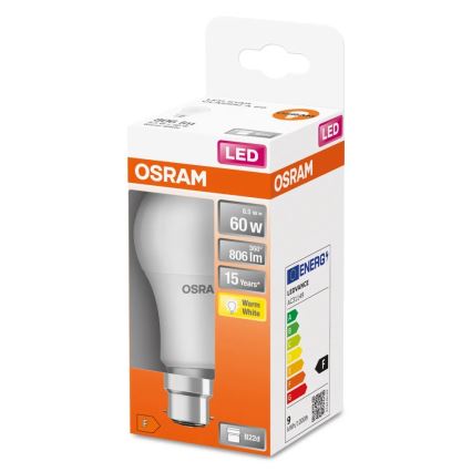 LED-Glühlampe A60 B22d/8,5W/230V 2700K - Osram