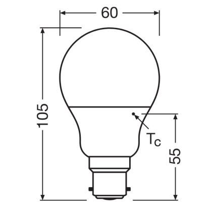 LED-Glühlampe A60 B22d/8,5W/230V 2700K - Osram