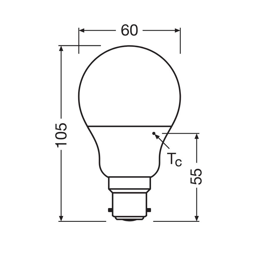 LED-Glühlampe A60 B22d/8,5W/230V 2700K - Osram