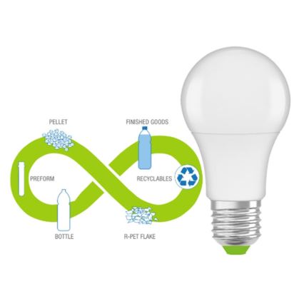 LED-Glühlampe aus recyceltem Kunststoff E27/10W/230V 2700K - Ledvance