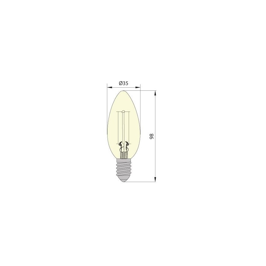 LED-Glühlampe CLASIC AMBER C35 E14/5W/230V 2200K -  Brilagi