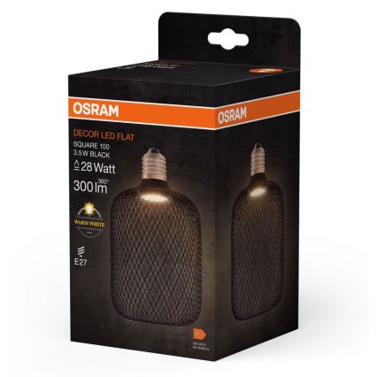 LED-Glühlampe DECOR FLAT E27/3,5W/230V 2700K schwarz - Osram
