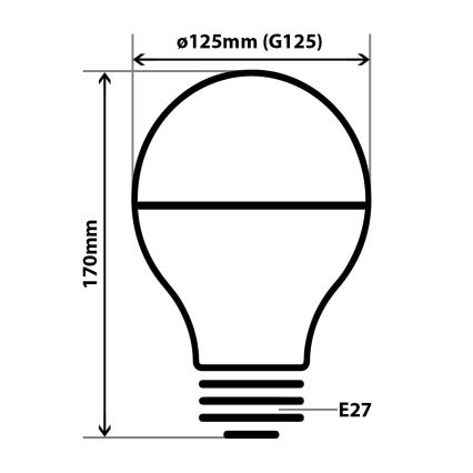 LED Glühlampe DECOR MIRROR G125 E27/12W/230V silber