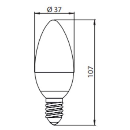 LED-Glühlampe ECOLINE C37 E14/7W/230V 4000K -  Brilagi