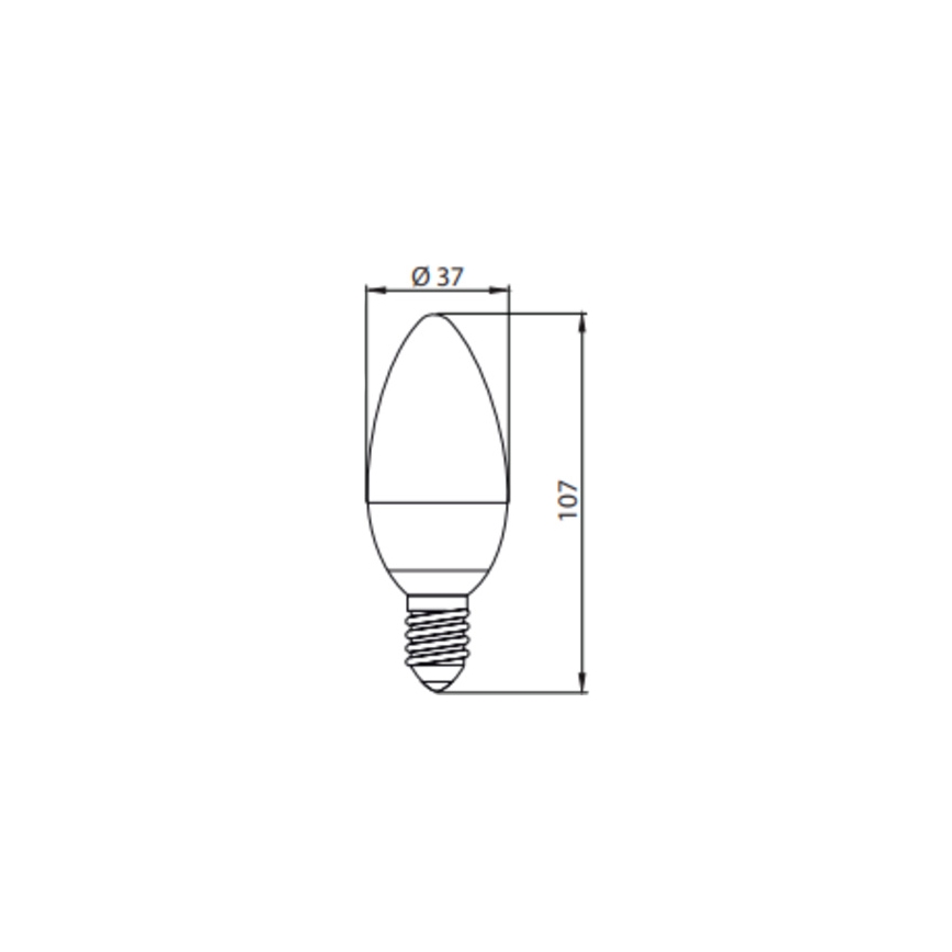 LED-Glühlampe ECOLINE C37 E14/7W/230V 4000K -  Brilagi