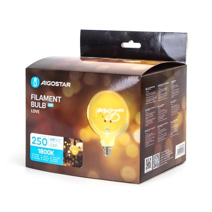 LED-Glühlampe FILAMENT E27/4W/230V 1800K Liebe - Aigostar