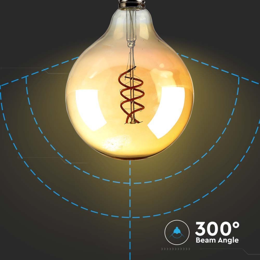 LED-Glühlampe FILAMENT G125 E27/6W/230V 1800K
