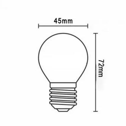 LED-Glühlampe FILAMENT G45 E27/2W/230V 3000K
