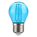 LED-Glühlampe FILAMENT G45 E27/2W/230V blau
