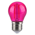 LED-Glühlampe FILAMENT G45 E27/2W/230V pink
