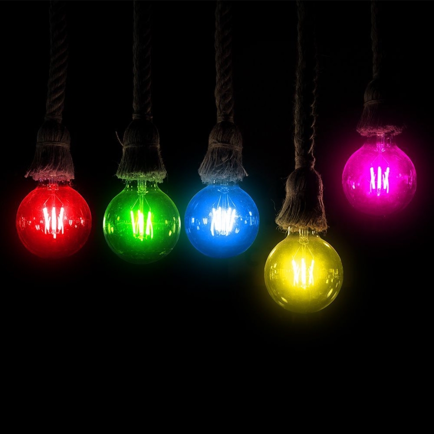 LED-Glühlampe FILAMENT G45 E27/2W/230V pink