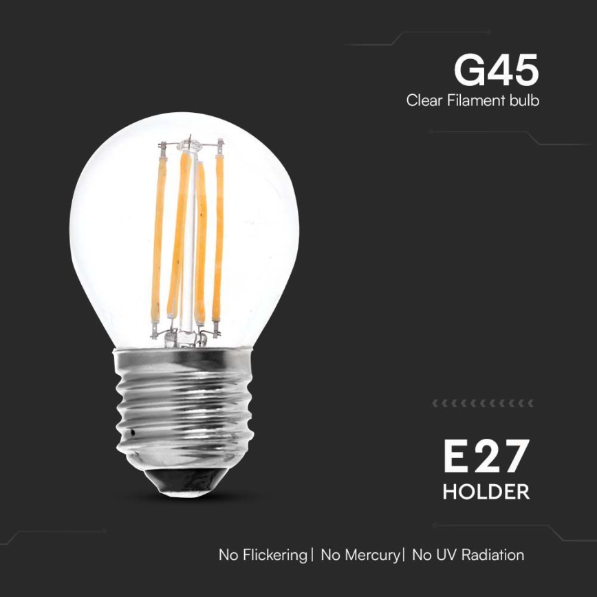LED-Glühlampe FILAMENT G45 E27/6W/230V 3000K
