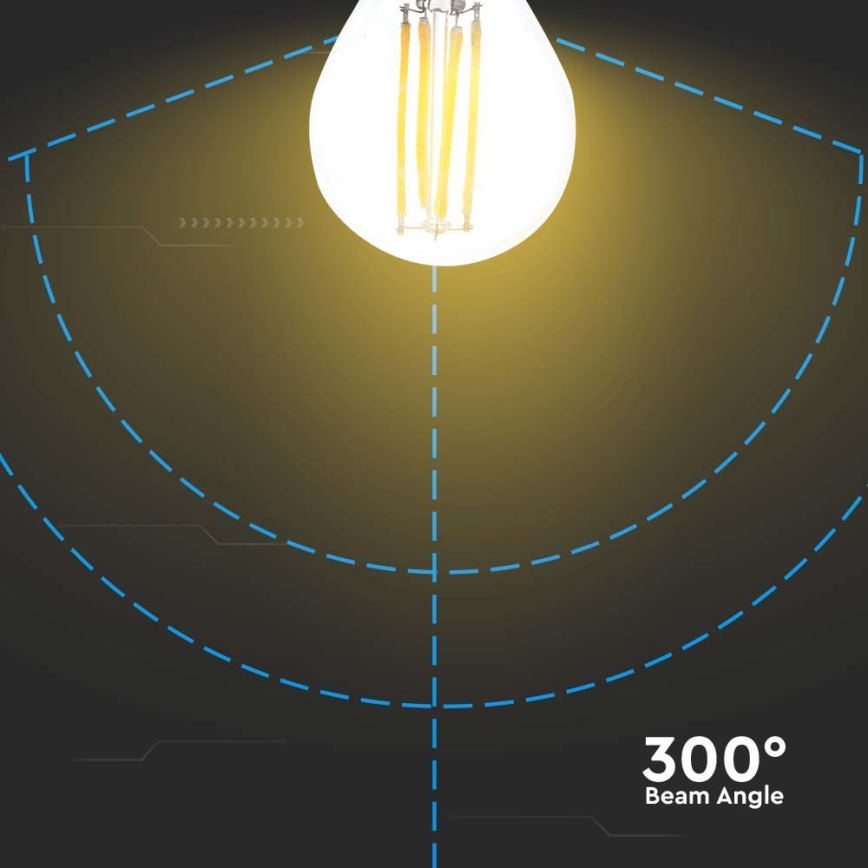LED-Glühlampe FILAMENT G45 E27/6W/230V 3000K