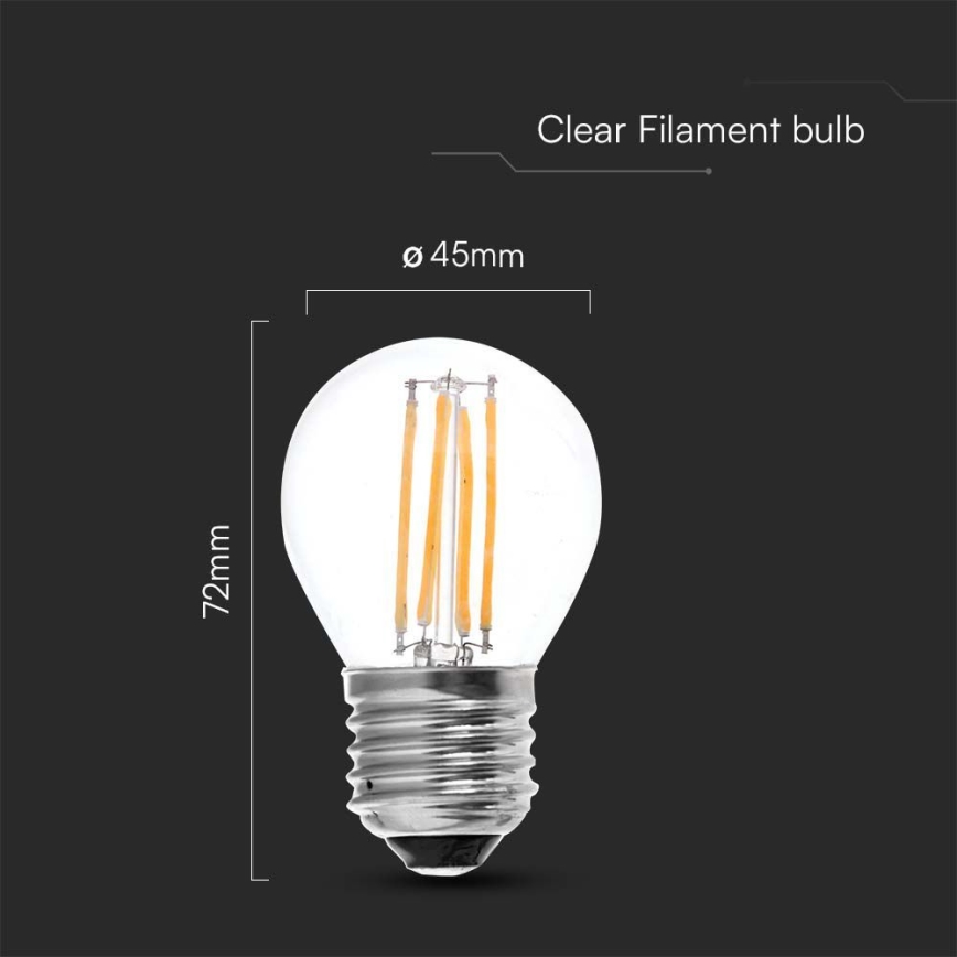 LED-Glühlampe FILAMENT G45 E27/6W/230V 3000K