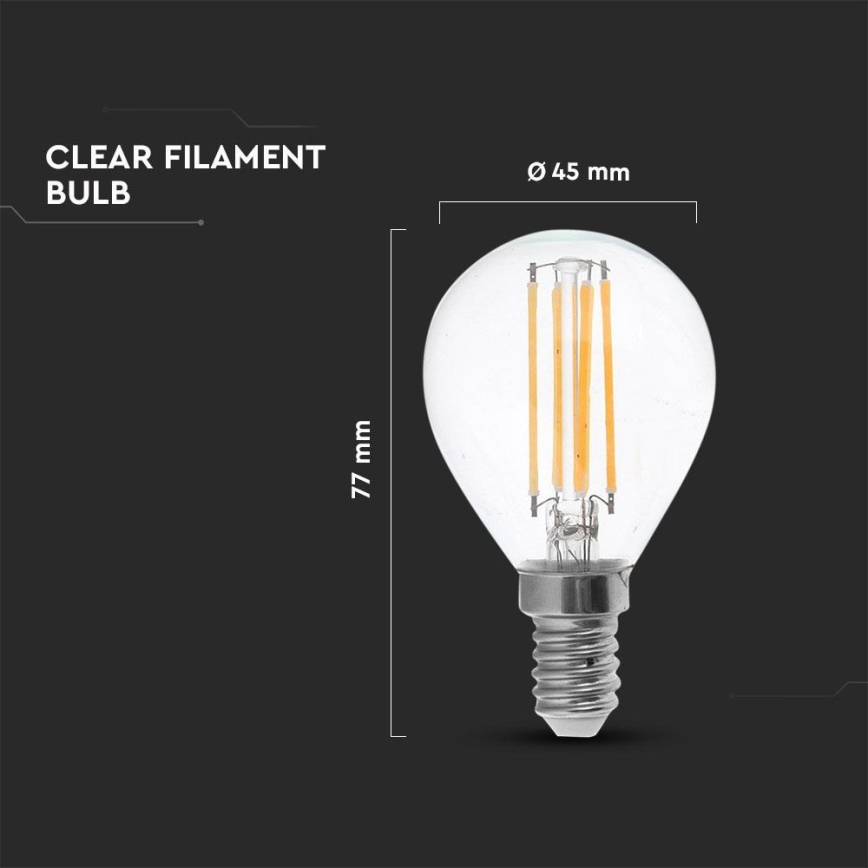 LED-Glühlampe FILAMENT P45 E14/4W/230V 4000K