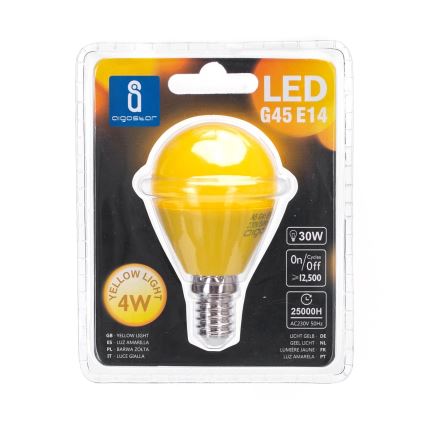 LED-Glühlampe G45 E14/4W/230V gelb - Aigostar