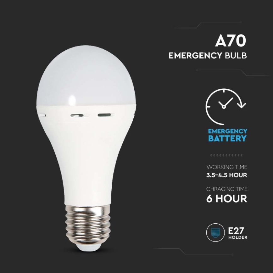 LED-Glühlampe mit Notfallmodus A70 E27/9W/230V 4000K