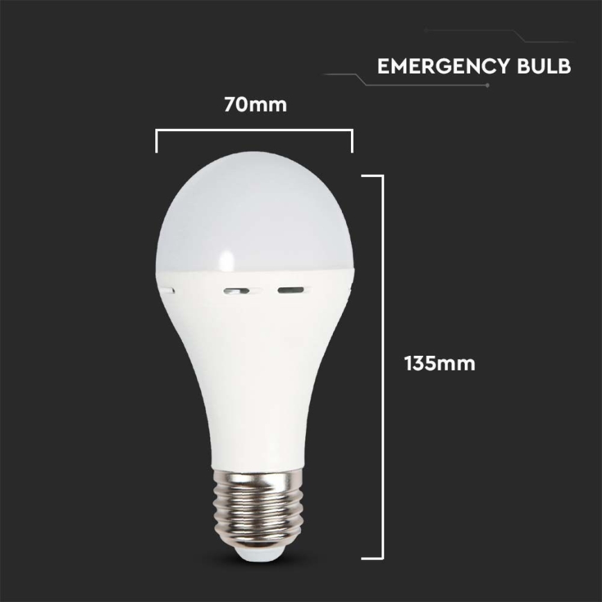 LED-Glühlampe mit Notfallmodus A70 E27/9W/230V 4000K