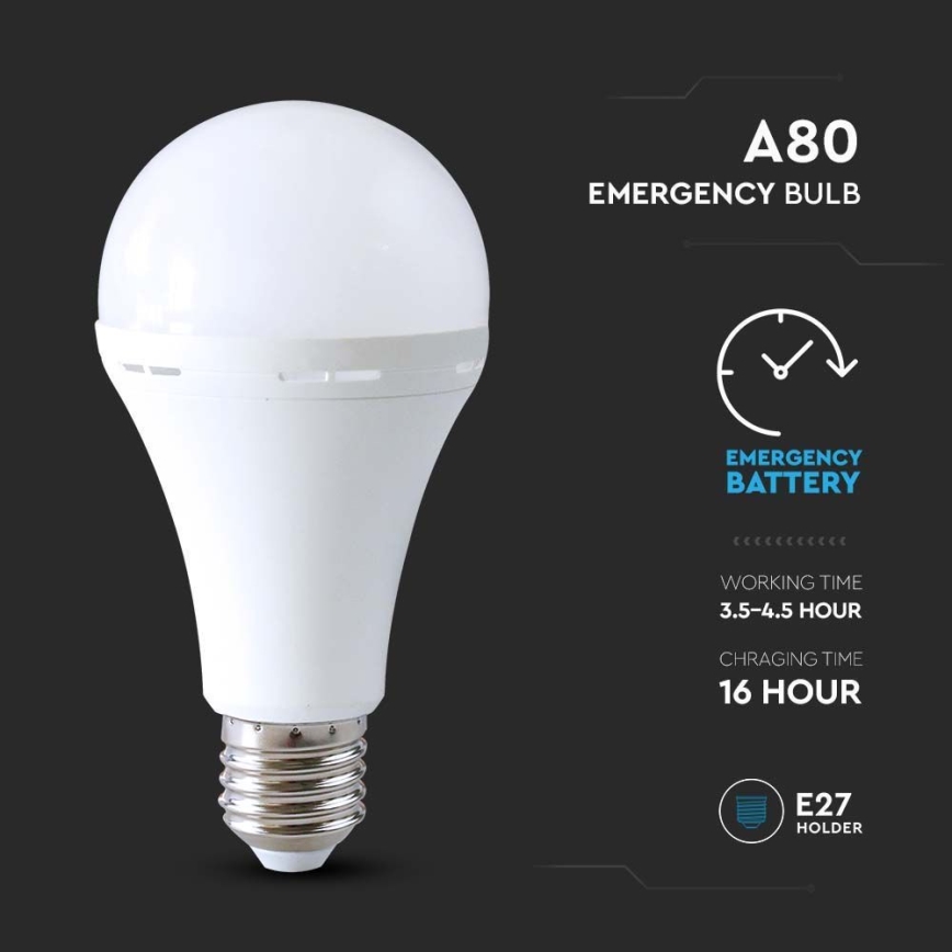 LED-Glühlampe mit Notfallmodus A80 E27/12W/230V 4000K