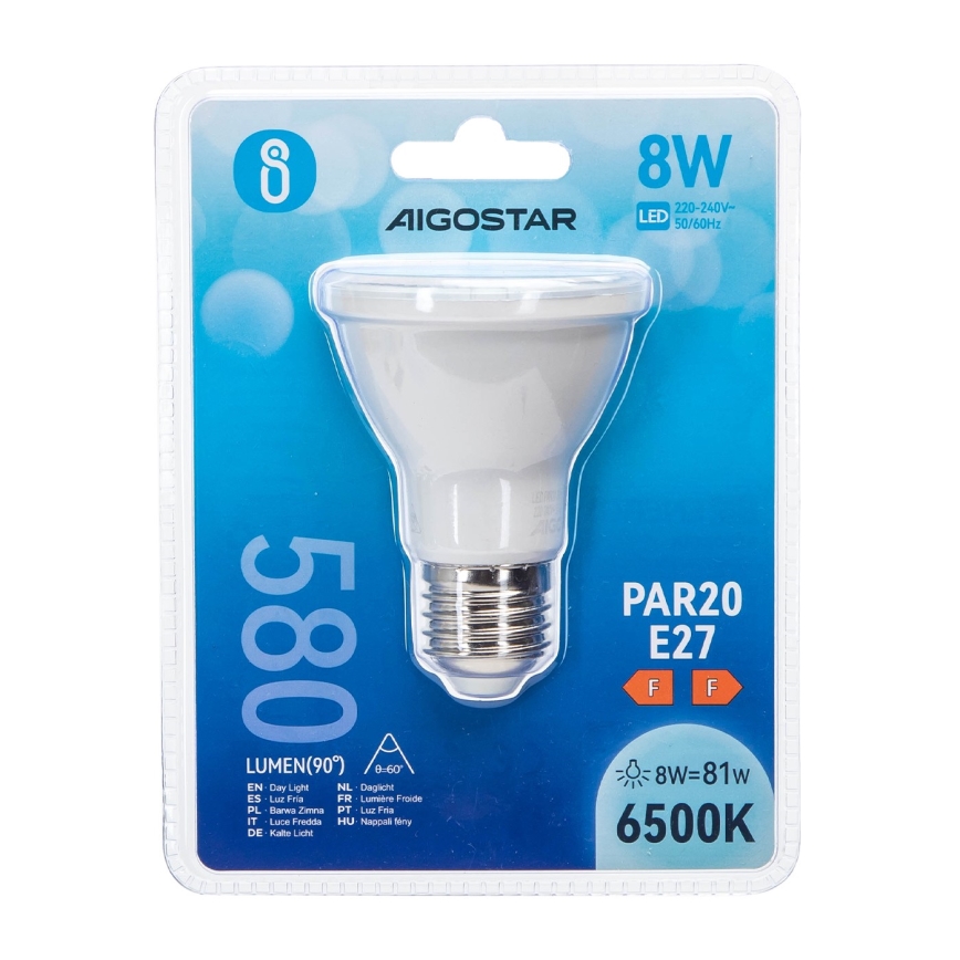 LED-Glühlampe PAR20 E27/8W/230V 6500K - Aigostar