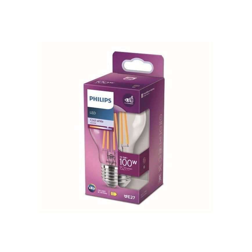 LED-Glühlampe Philips E27/10,5W/230V 4000K