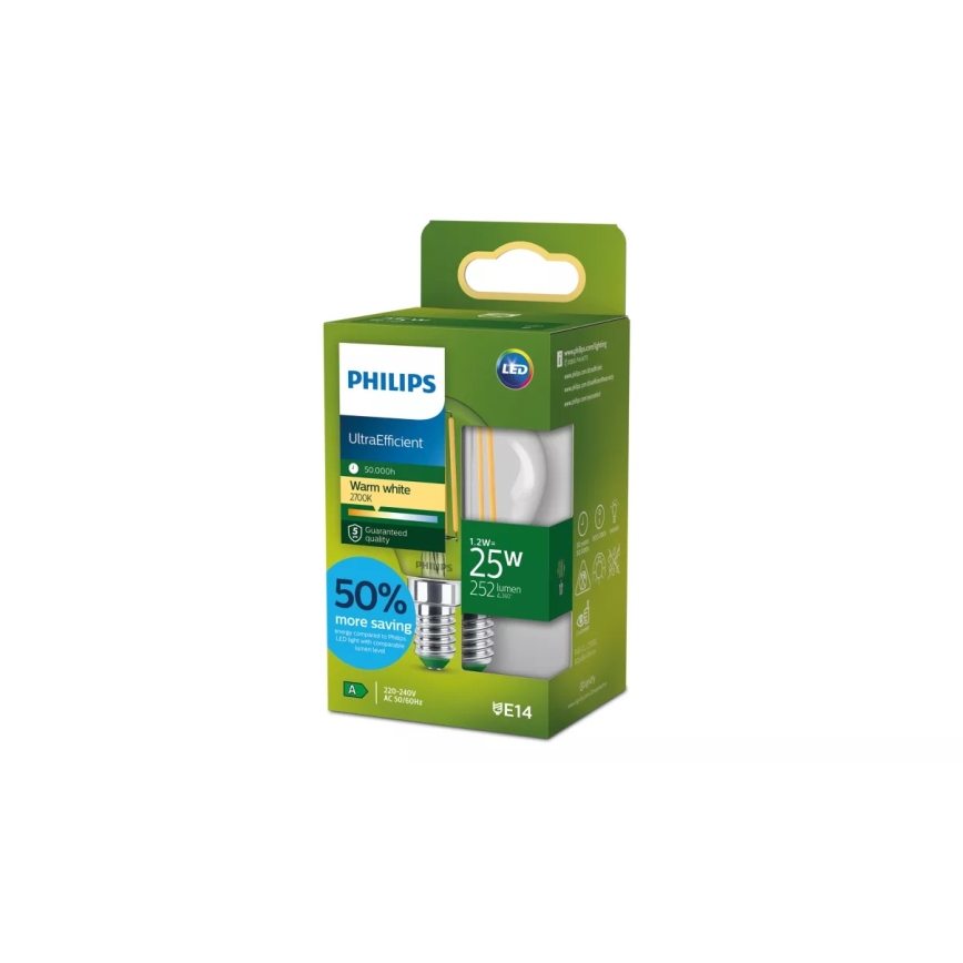 LED-Glühlampe ULTRAEFFICIENT VINTAGE Philips P45 E14/1,2W/230V 2700K