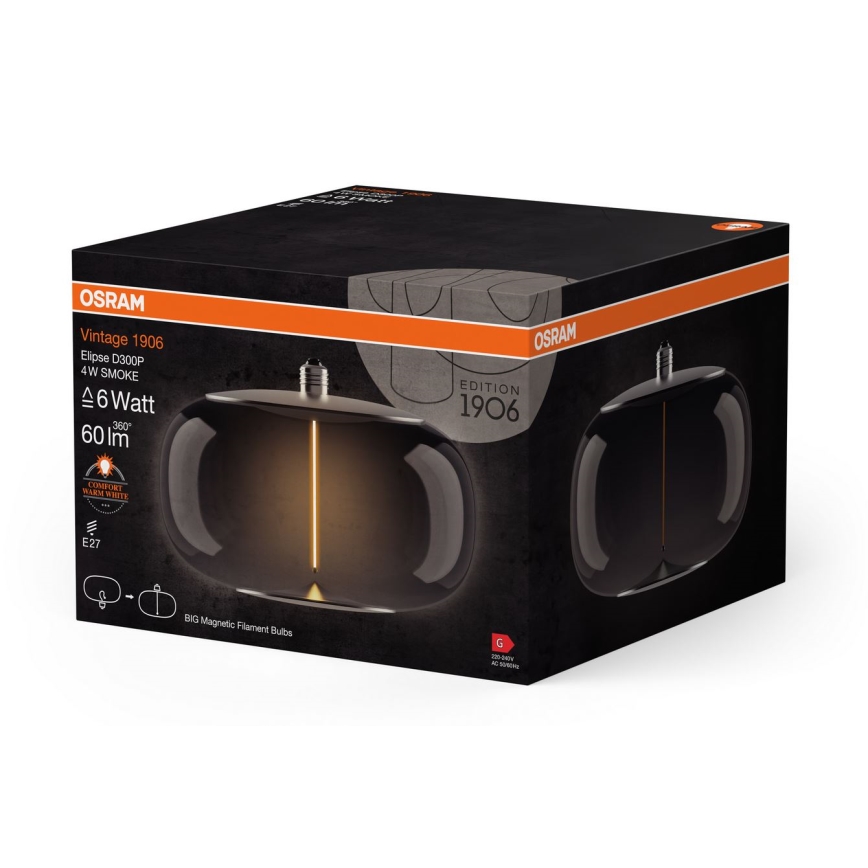 LED-Glühlampe VINTAGE FILAMENT E27/4W/230V 1800K rauchig - Osram