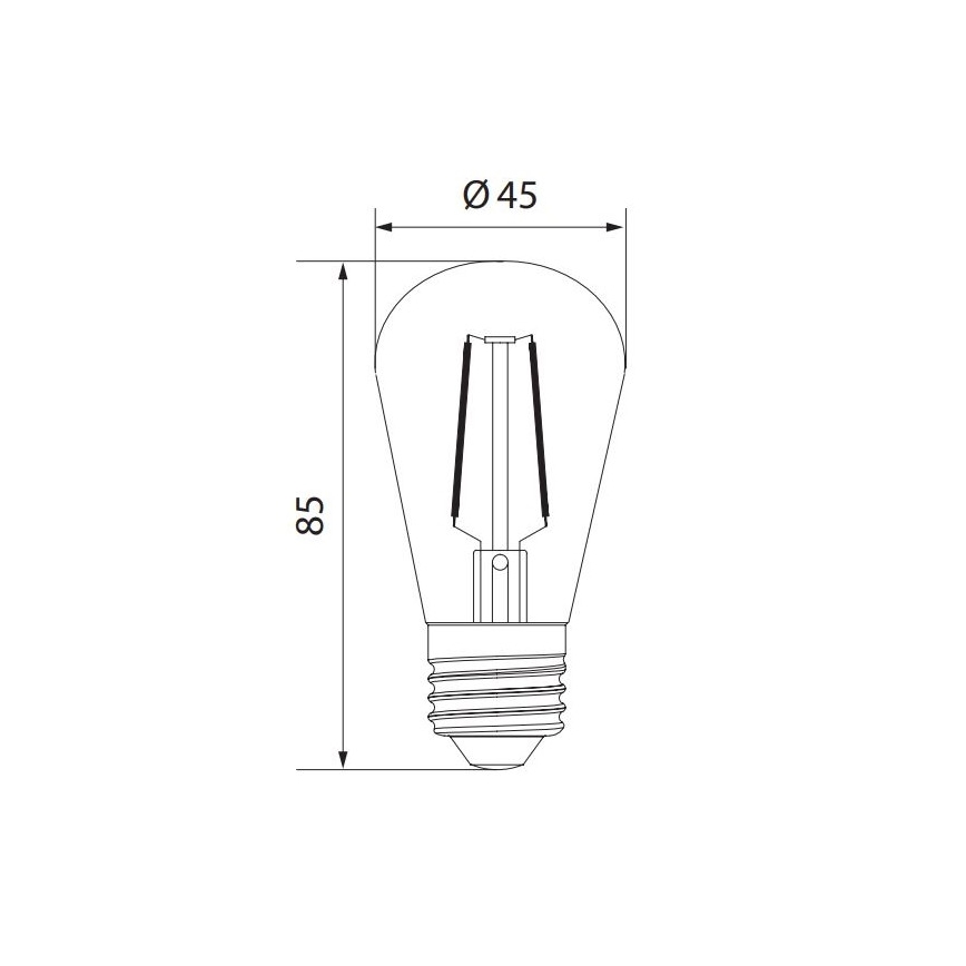 LED-Glühlampe VINTAGE ST45 E27/1W/230V 3000K -  Brilagi