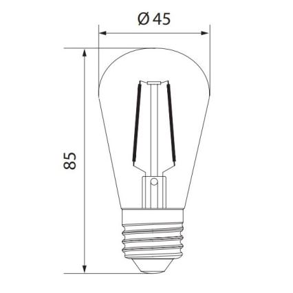 LED-Glühlampe VINTAGE ST45 E27/2W/230V 3000K -  Brilagi