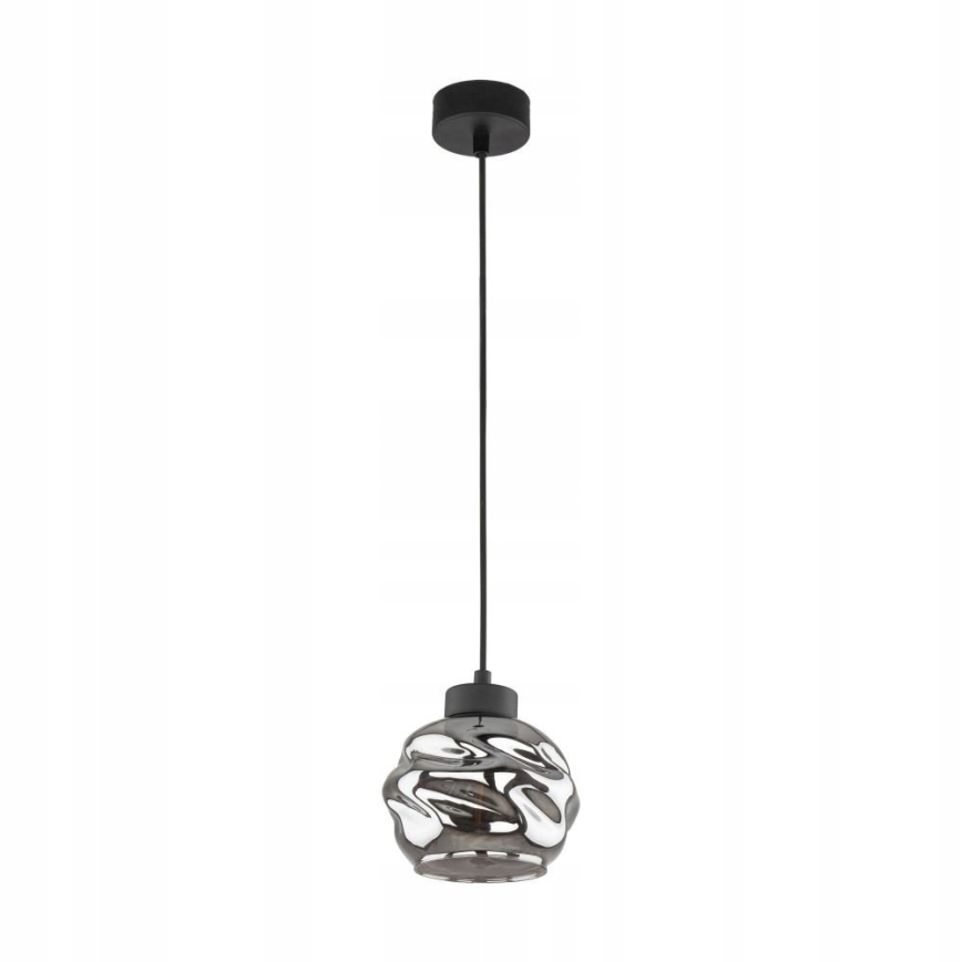 LED-Hängeleuchte an Drahtseil ZULIA 1xE27/15W/230V schwarz/rauchschwarz