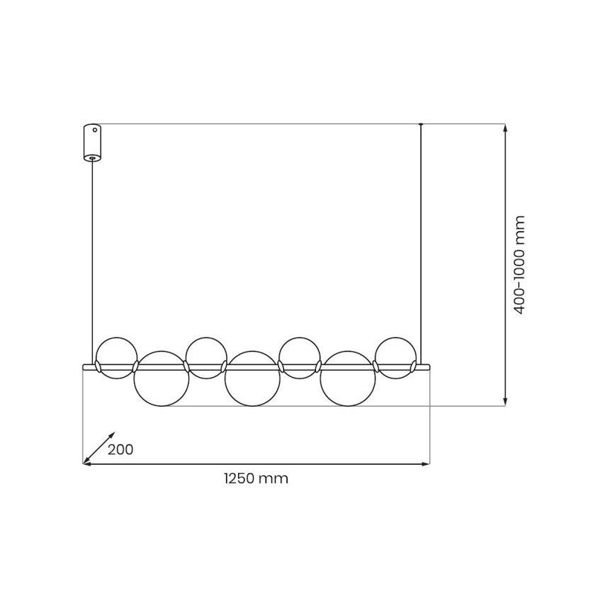 LED-Hängeleuchte an Kabel ATOLA LED/19W/230V schwarz/transparent