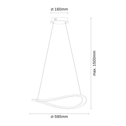 LED-Hängeleuchte an Kabel CASHMERE LED/40W/230V Ø 59,5 cm beige