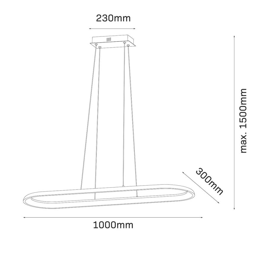 LED-Hängeleuchte an Kabel CASHMERE LED/80W/230V 30x100 cm beige