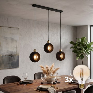 LED-Hängeleuchte an Kabel CUBUS 3xE27/60W/230V