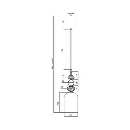 LED-Hängeleuchte an Schnur ARTE LED/12W/230V d 13 cm schwarz